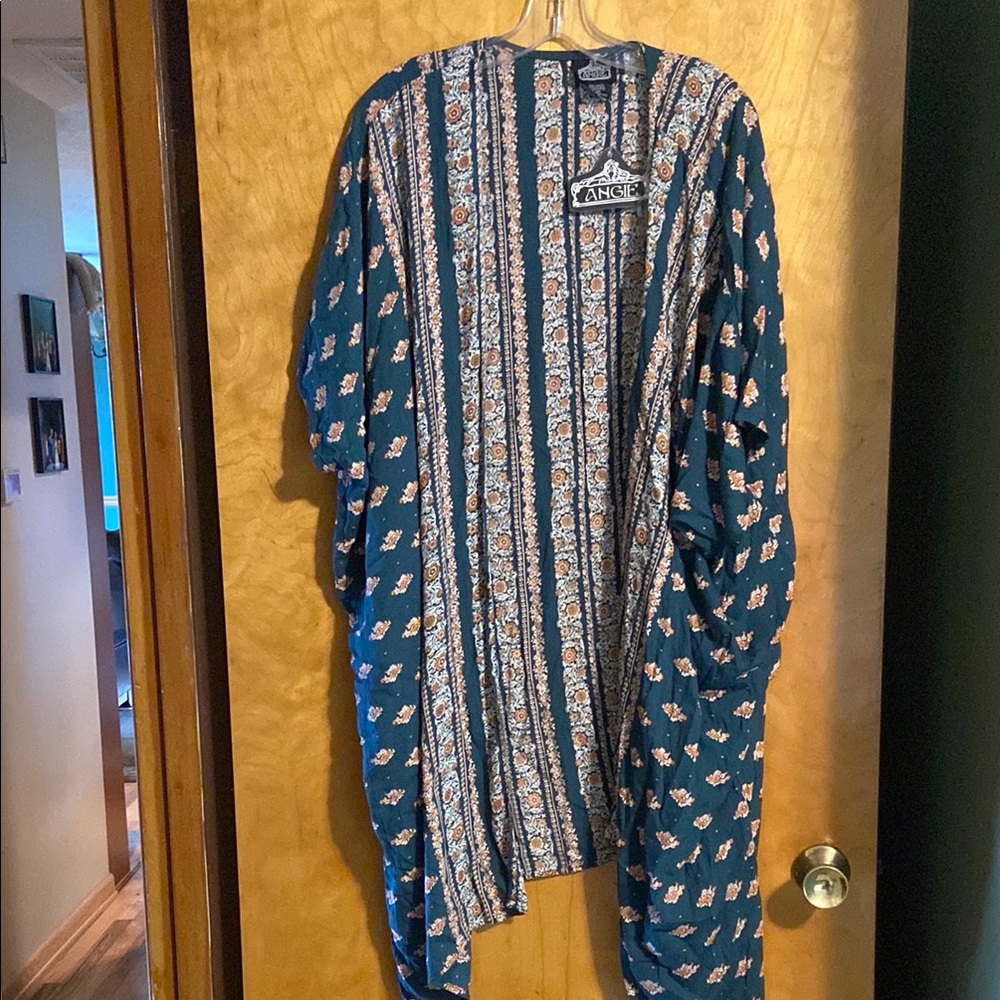 Angie Green and Orange Tunic with Bohemian Flair